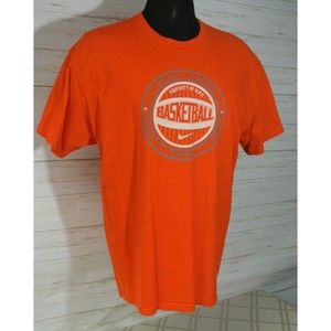 RARE! PROPERTY OF NIKE BASKETBALL Sz. XL Orange Gray White T-SHIRT Tshirt